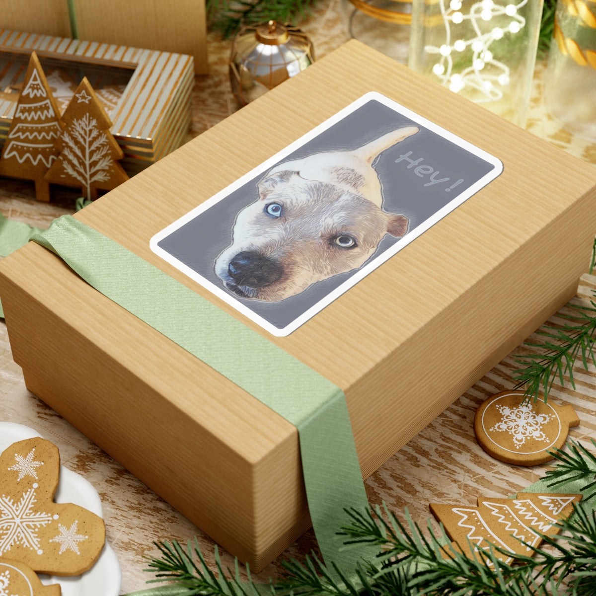 Sitting Dog Hey Sticker