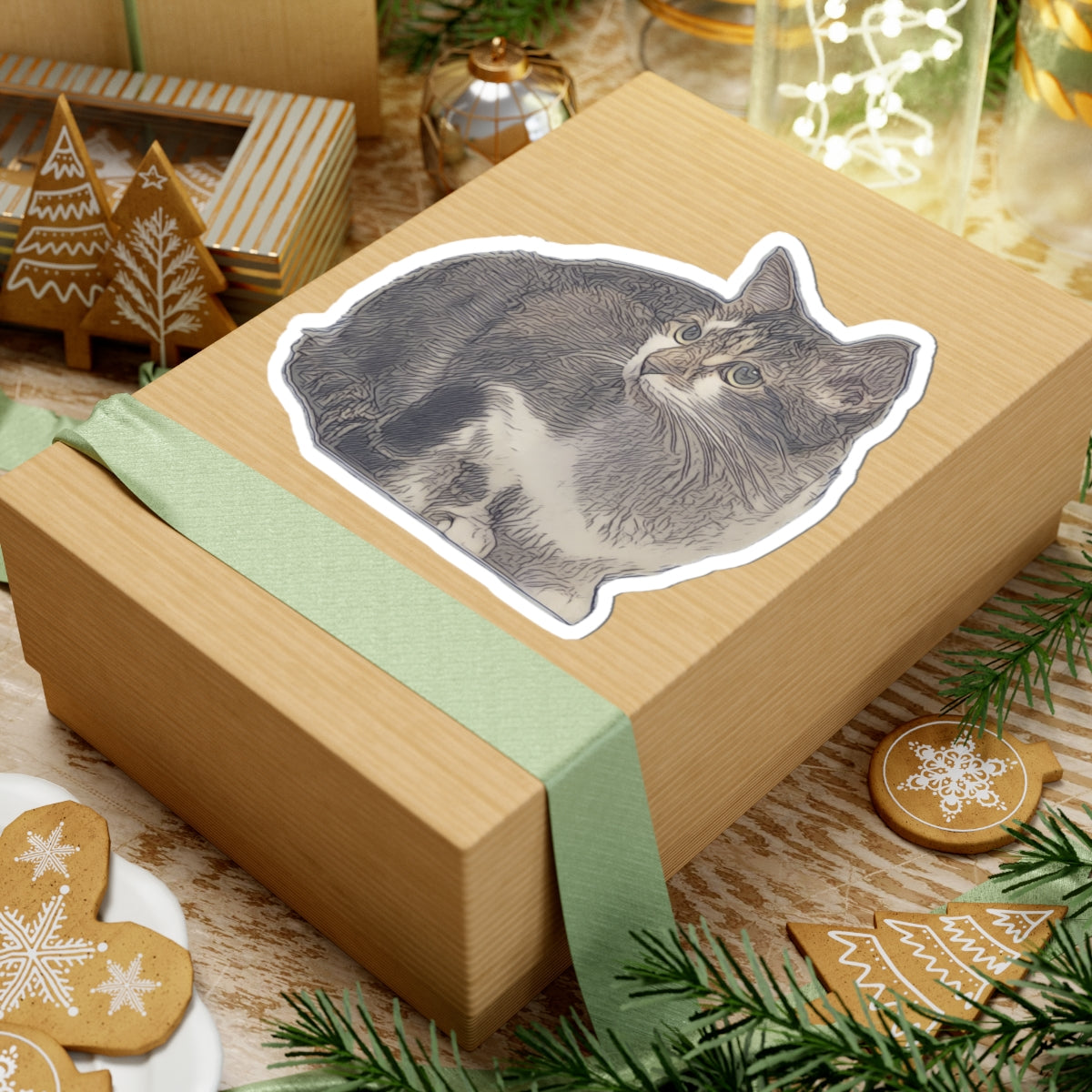 Crouching Cat Sticker