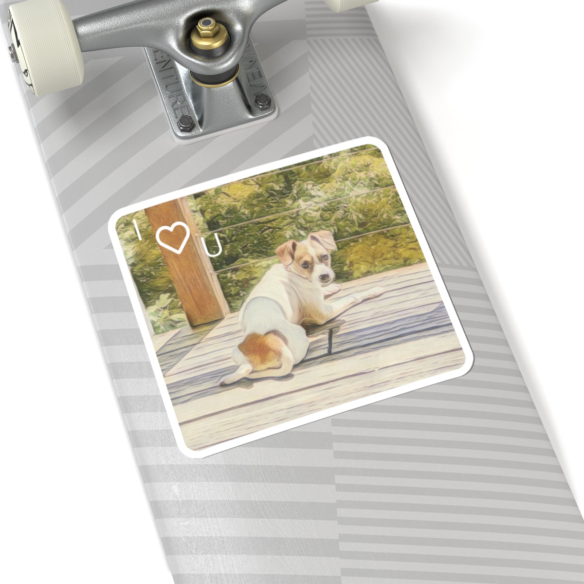 I Heart U Dog Sticker