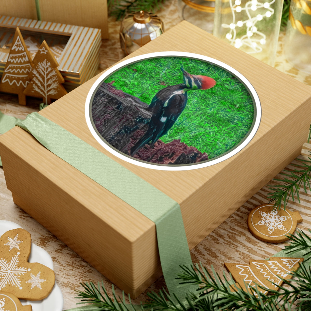 Pileated Woodpecker on Stump Sticker