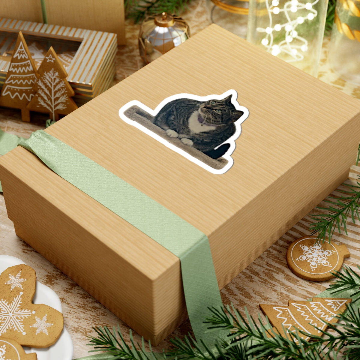 Curious Cat Outline Sticker