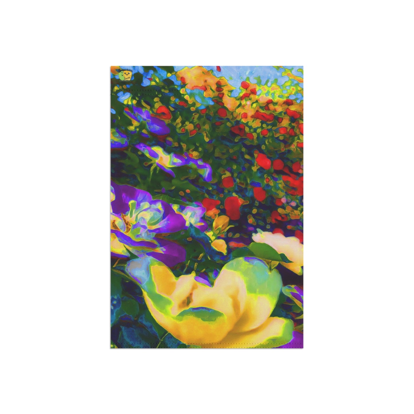 Watercolor Multicolor Flower Flag