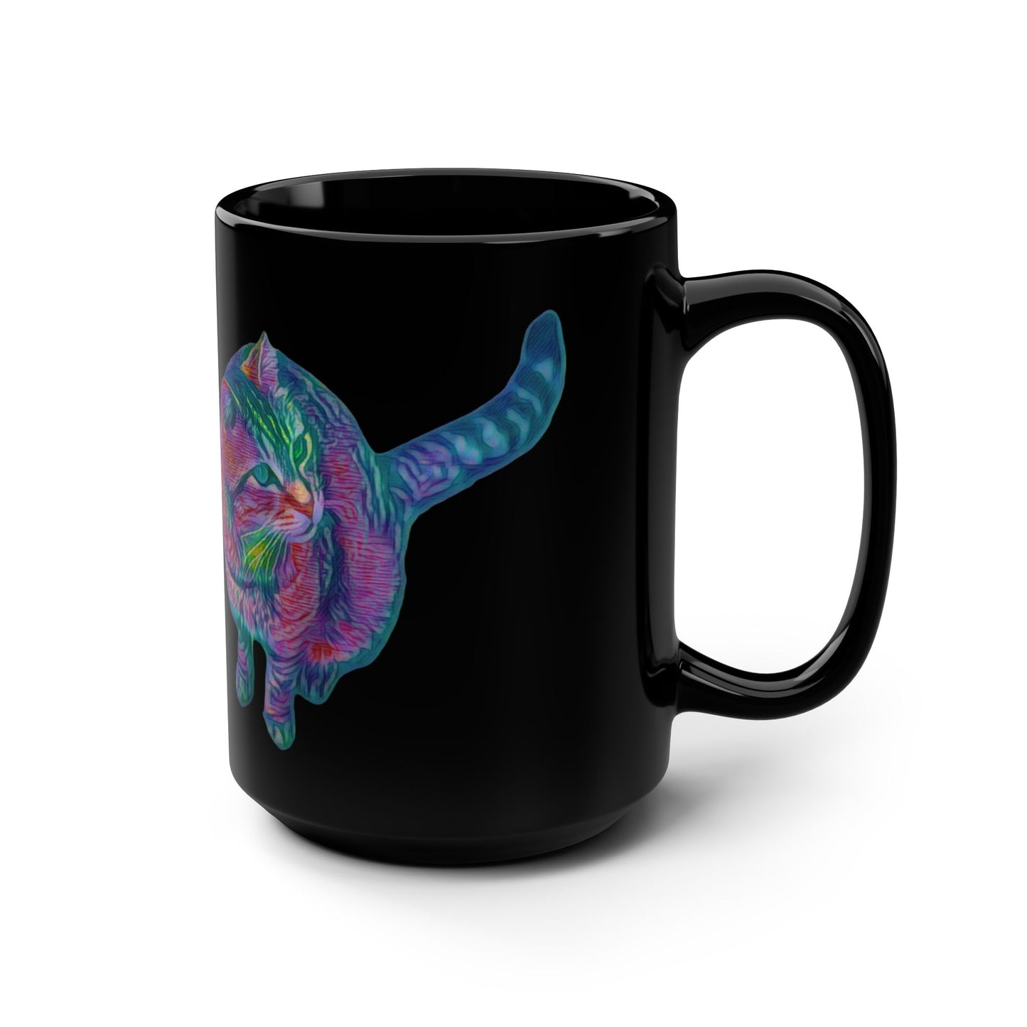 Sitting Cat Black Mug (15 oz only)