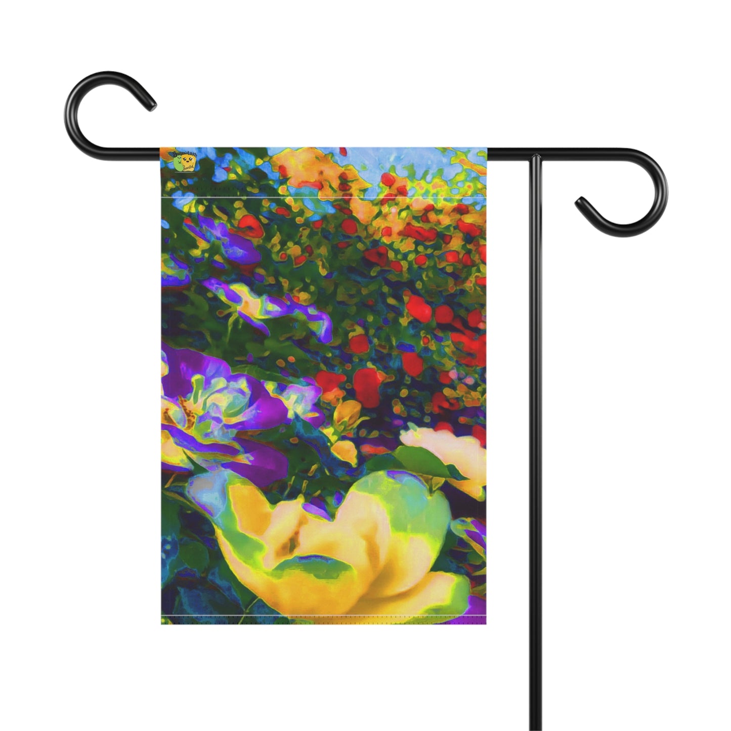 Watercolor Multicolor Flower Flag
