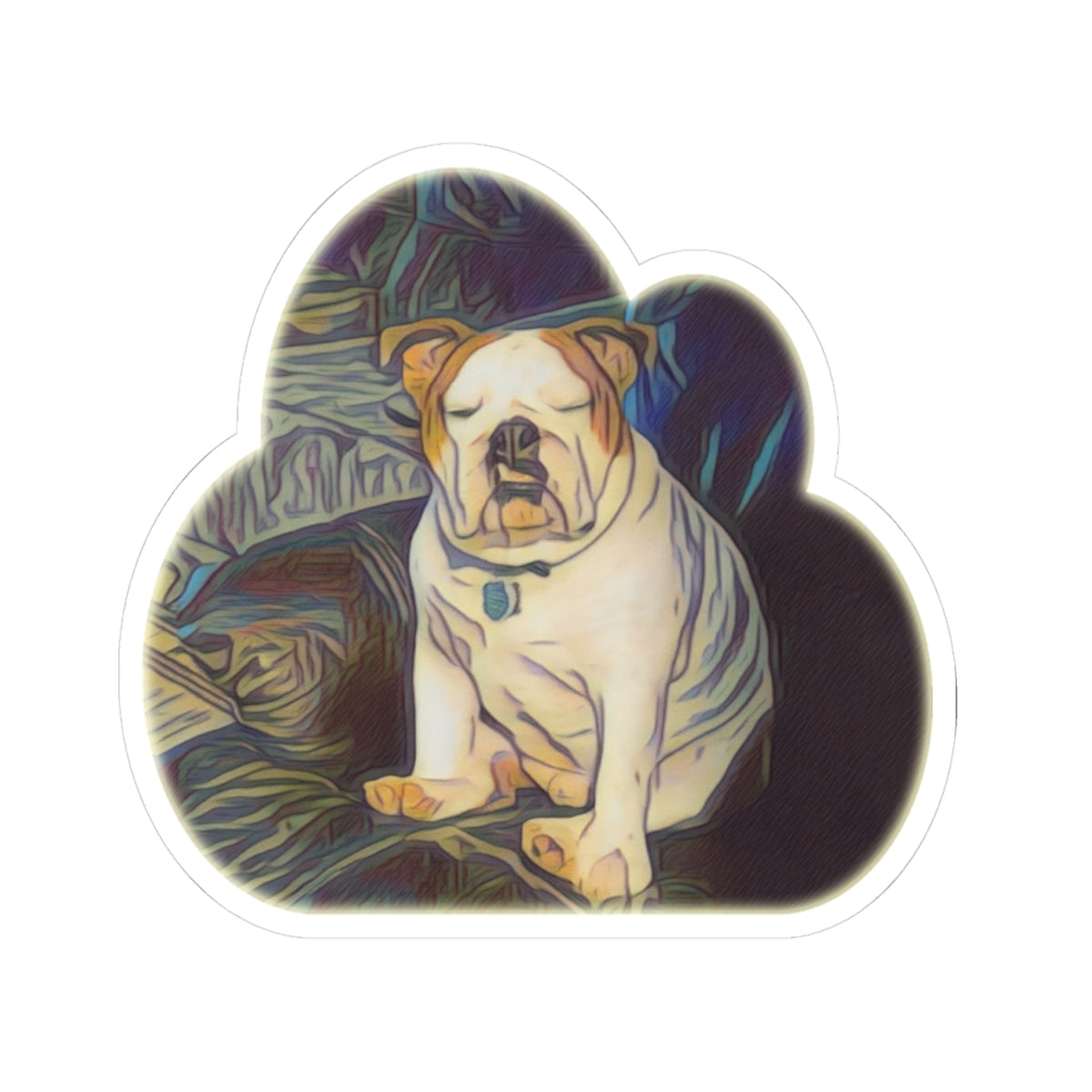 Bulldog On Recliner Sticker