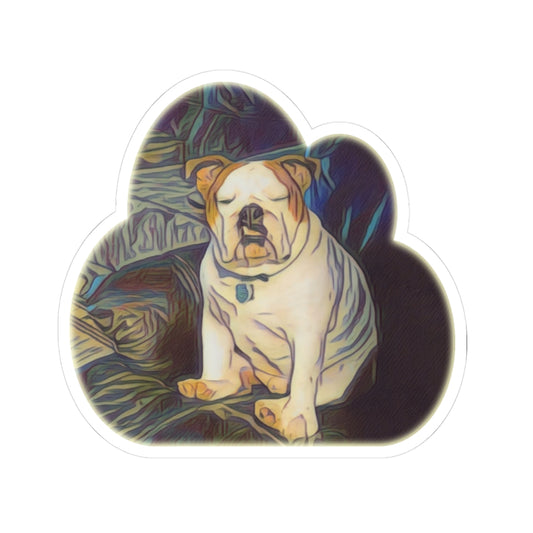 Bulldog On Recliner Sticker