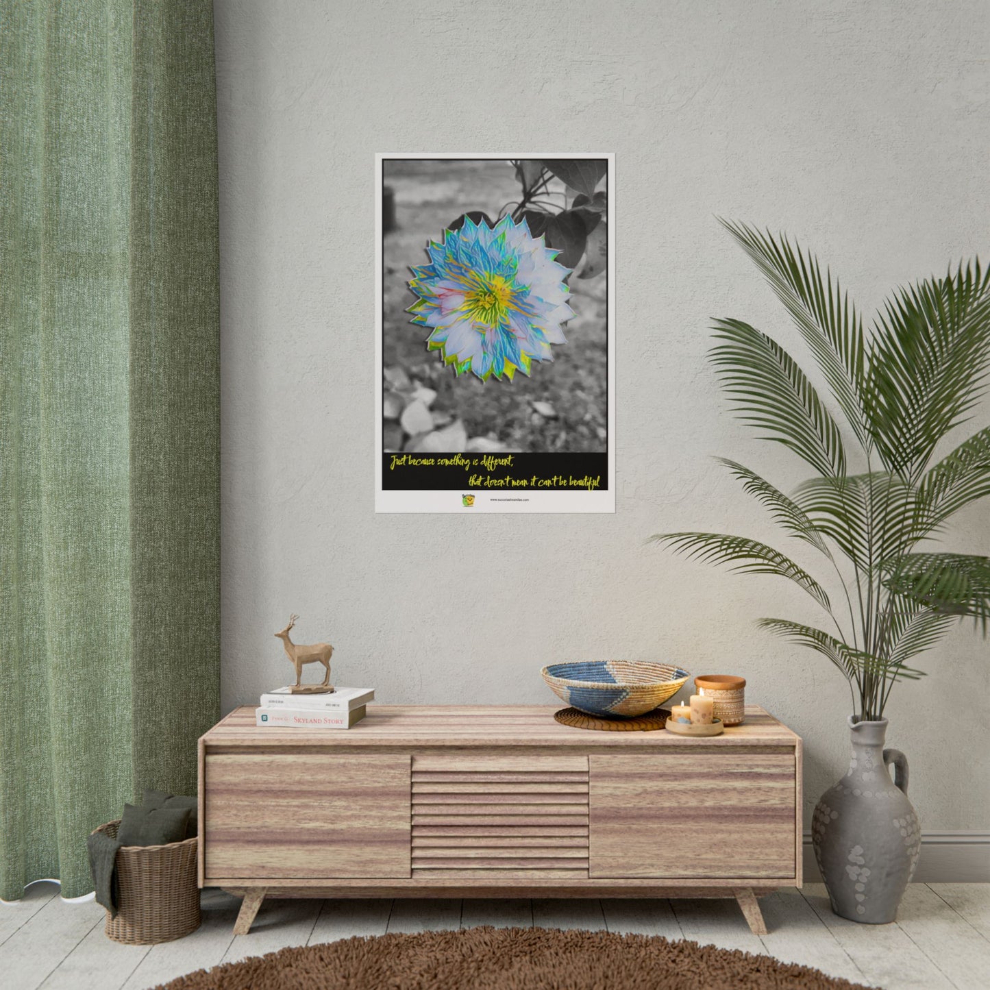 Motivational Different Beautiful Flower Poster - 12"x18" or 24"x36"