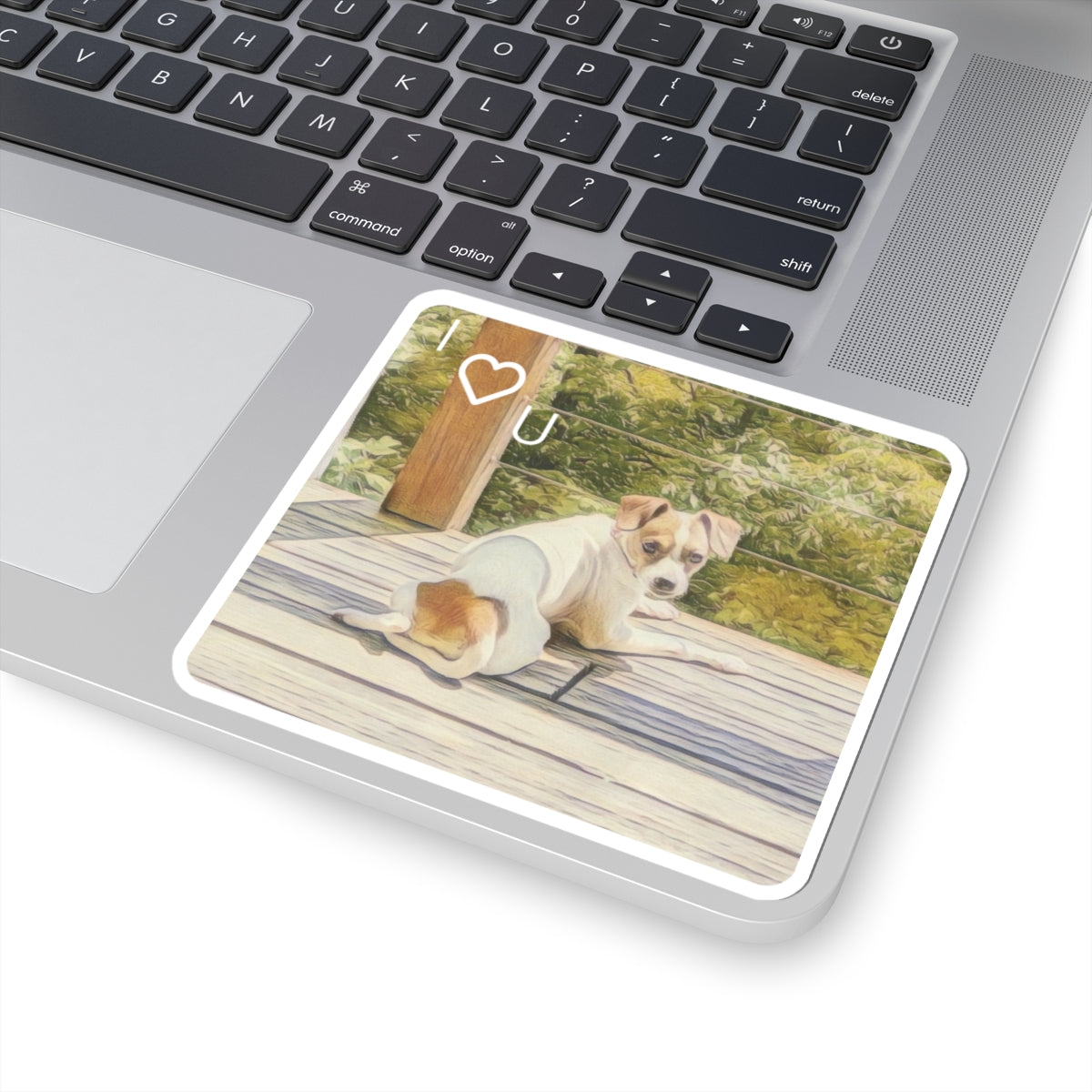 I Heart U Dog Sticker