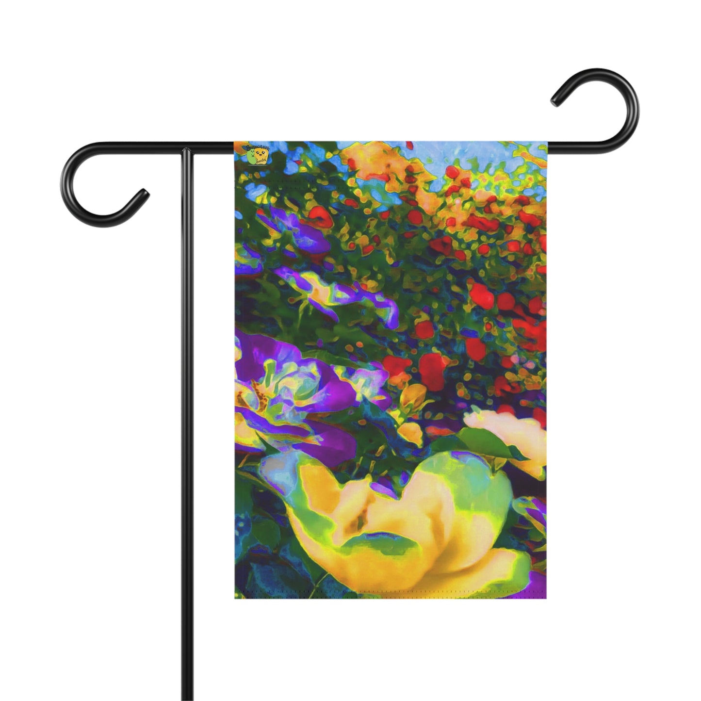 Watercolor Multicolor Flower Flag