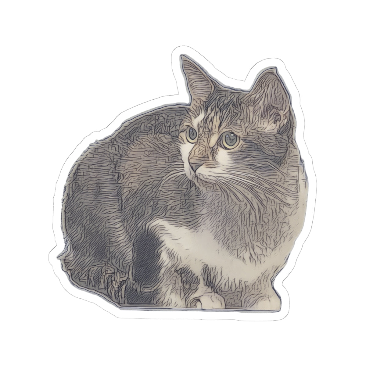 Crouching Cat Sticker
