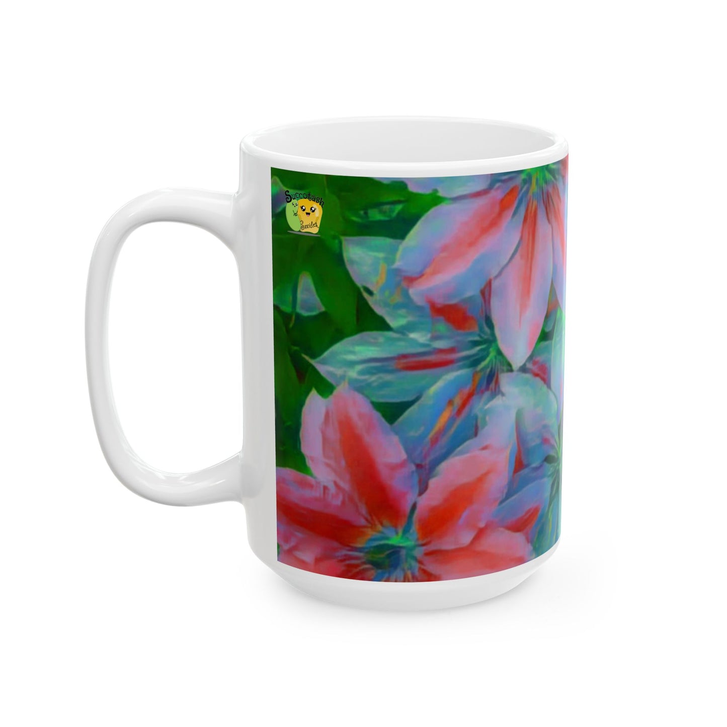 Watercolor Clematis Mug