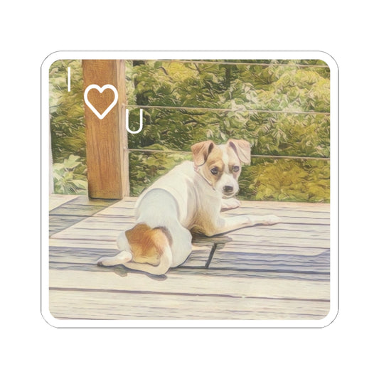 I Heart U Dog Sticker